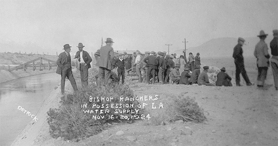 Bishop ranchers in possession of LA water supply during the California water wars November 16-20, 1924