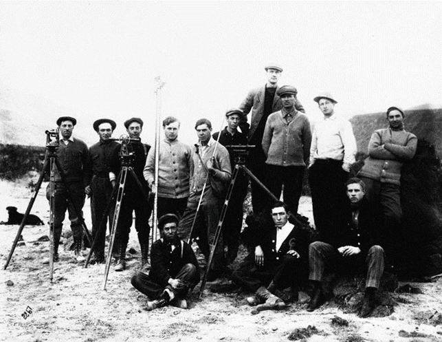 (n.d.)* - Surveying crew during the LA Aqueduct construction.