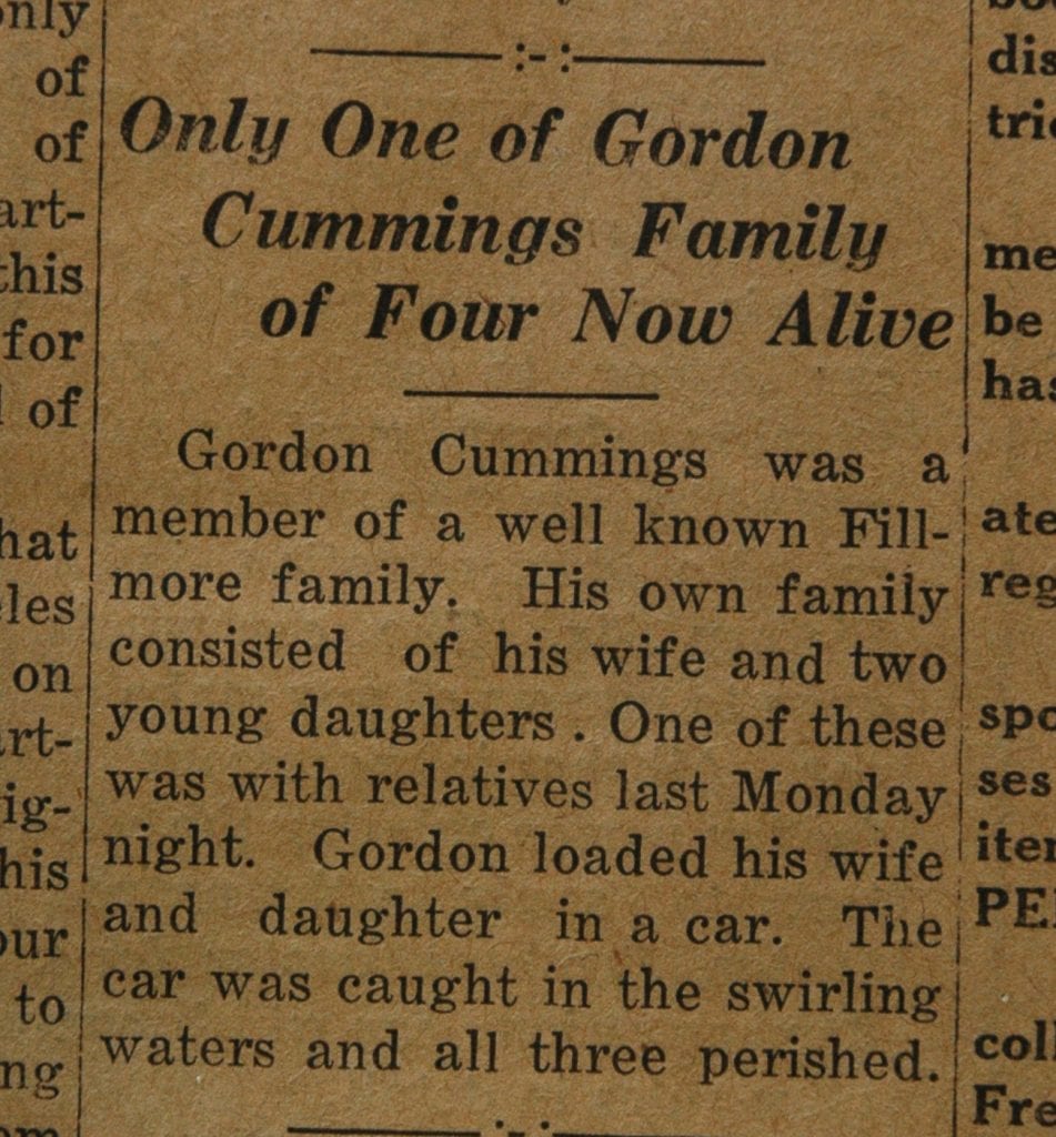 From the Fillmore American, Thursday, March 15, 1928, page 1. Victims of the St. Francis Dam disaster.