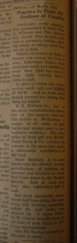 From the Fillmore American, Thursday, March 15, 1928, page 4. Victims and survivors of the St. Francis Dam disaster. 