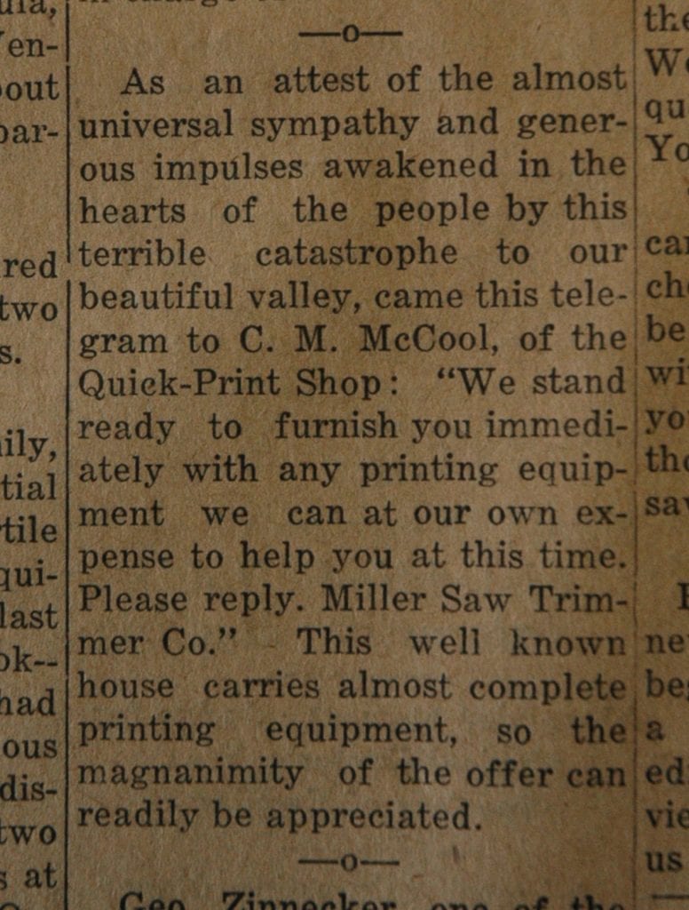 From the Fillmore American, Thursday, March 15, 1928, page 4. Victims and survivors of the St. Francis Dam disaster. 