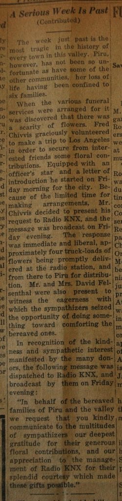 From the Fillmore American, Thursday, March 22, 1928, page 2