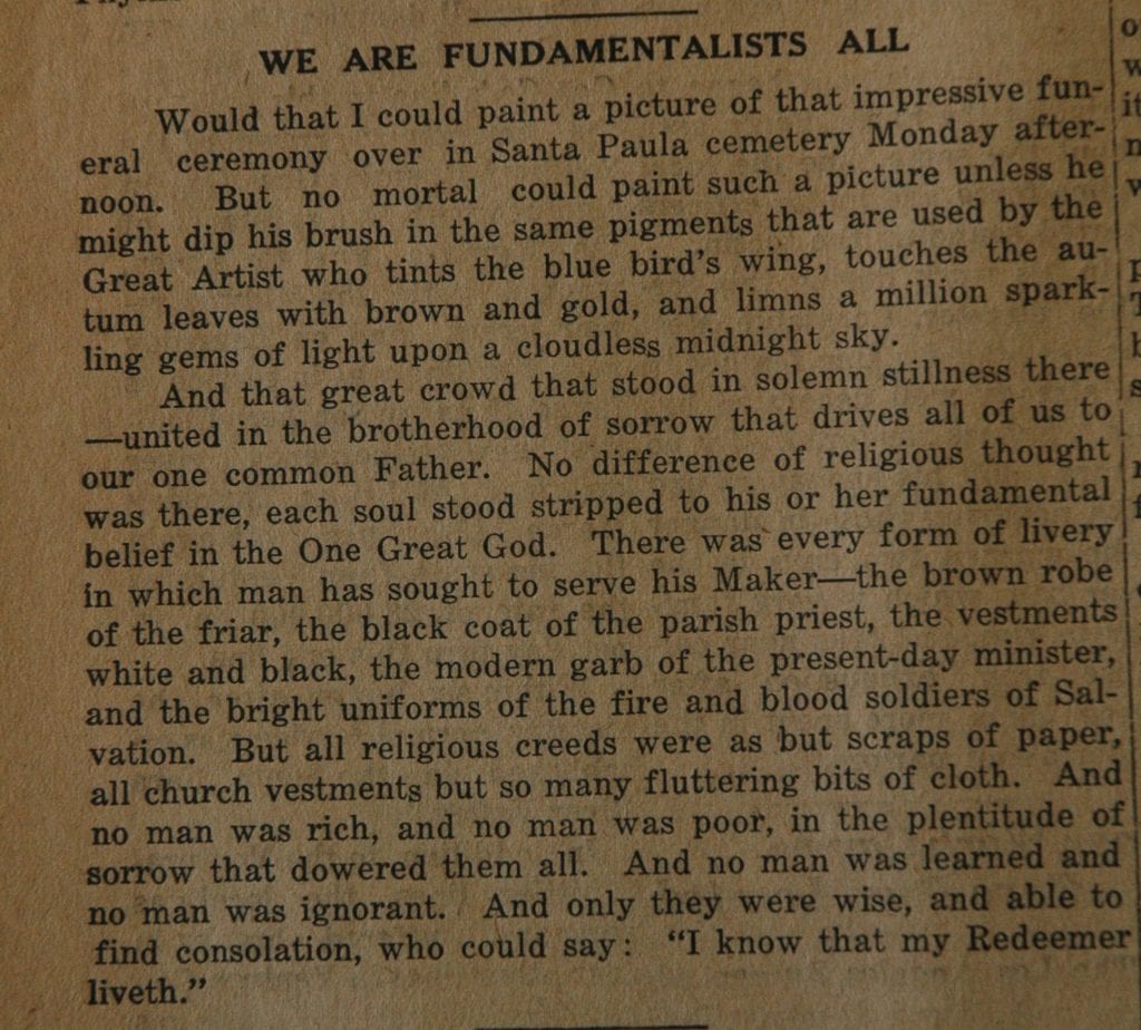 From the Fillmore American, Thursday, March 22, 1928, page 6