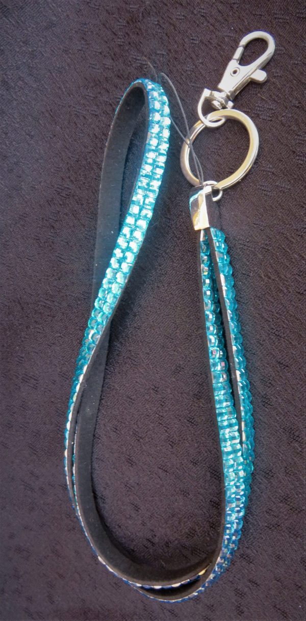 TURQUOISE RHINESTONE LANYARD