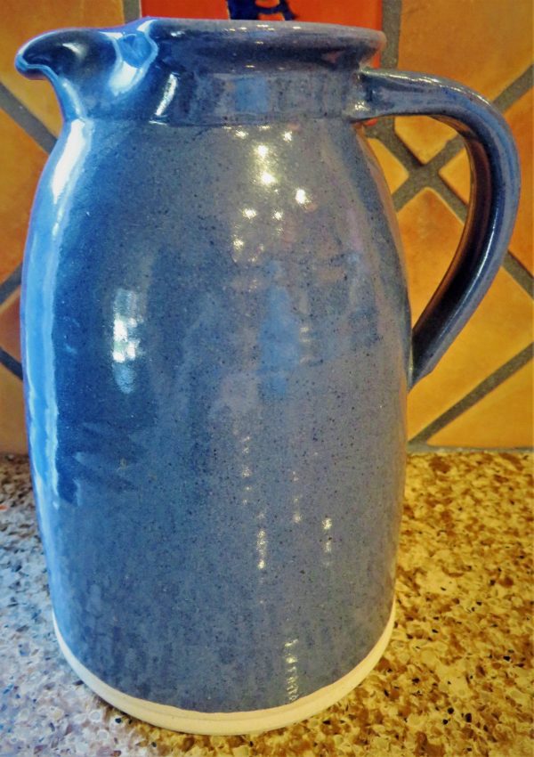 HAND THROWN BLUE CLAY PITCHER