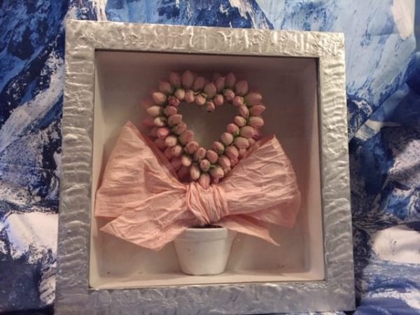 Vintage Pink Rose Shadow Box