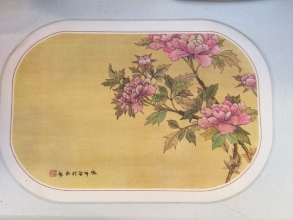 Pink Peony Chinese Themed Placemats-set of 10