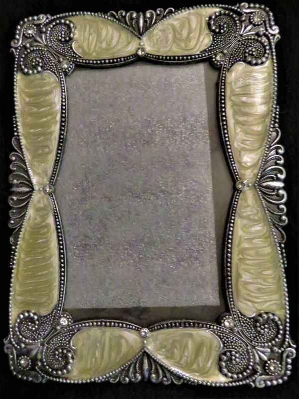 Beautiful Metal, Pearlized Frame with Rhinestones by Sheffield Home