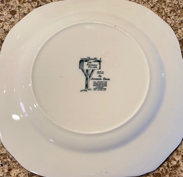 Johnson Brothers THE FRIENDLY VILLAGE Covered Bridge Square Salad Plate